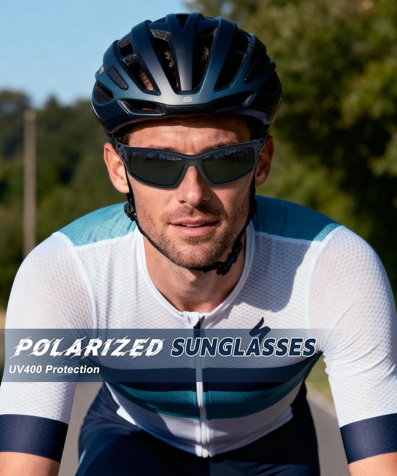 QALLY Store Polarized-Sunglasses-Men Sports Mens-Sunglasses: Sun-Glasses with UV Protection for Fishing Driving Running Cycling - Image 2